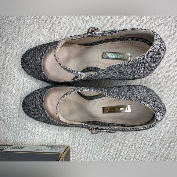 Louise et Cie Jayde Mary Jane block heel pump tweed fabric black/white 8.5M​ - Picture 8 of 13